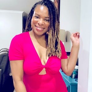 It’s hot!!!!  Hot Pink peekaboo dress.